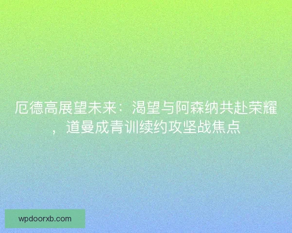 厄德高展望未来：渴望与阿森纳共赴荣耀，道曼成青训续约攻坚战焦点