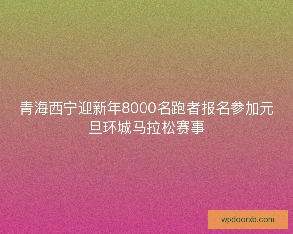青海西宁迎新年8000名跑者报名参加元旦环城马拉松赛事