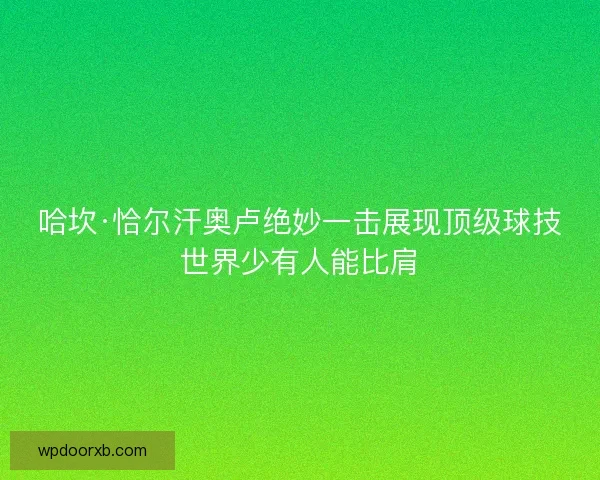 哈坎·恰尔汗奥卢绝妙一击展现顶级球技世界少有人能比肩